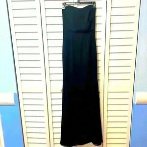 White by Vera Wang Strapless Formal Evening Bridesmaid Dress Size 0 Black